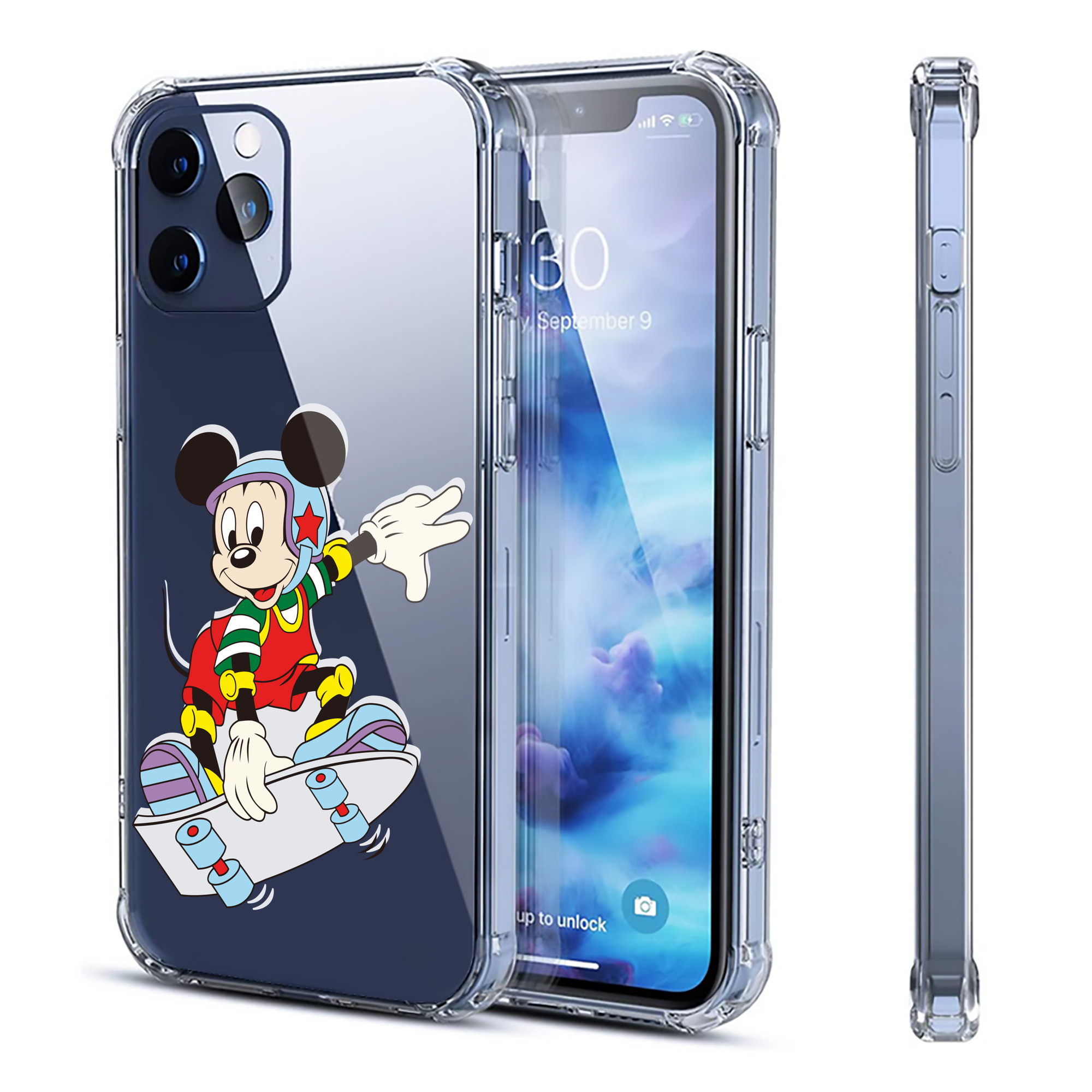 ミッキーマウス Mickey Mouse 【iPhone 12シリーズ対応】透明スマホケース（クリアソフトケース）